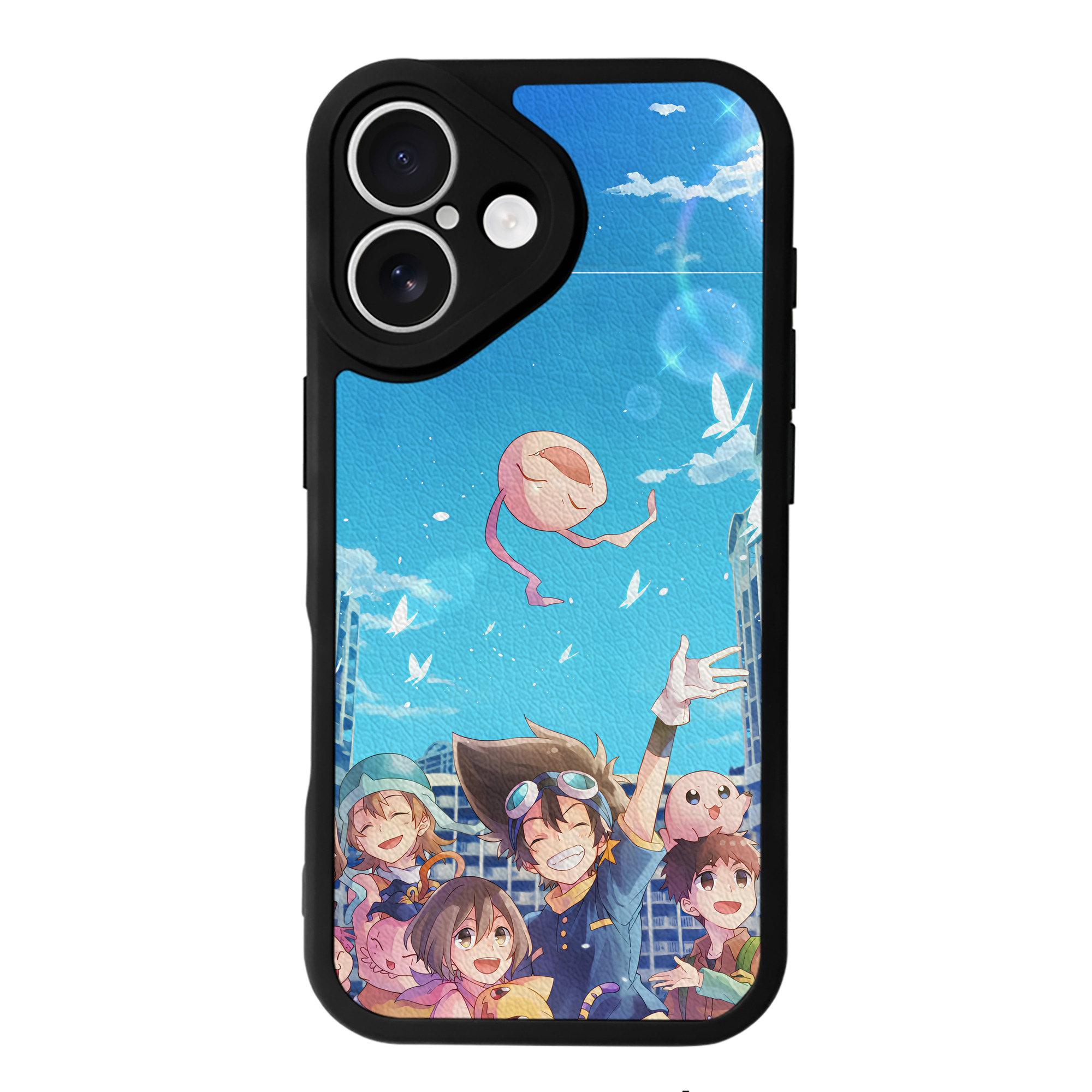 （画像用） Digimon デジタルモンスター/デジモン 【iPhone 16シリーズ対応】シリコンスマホケース（レザー調） 材質：シリコン